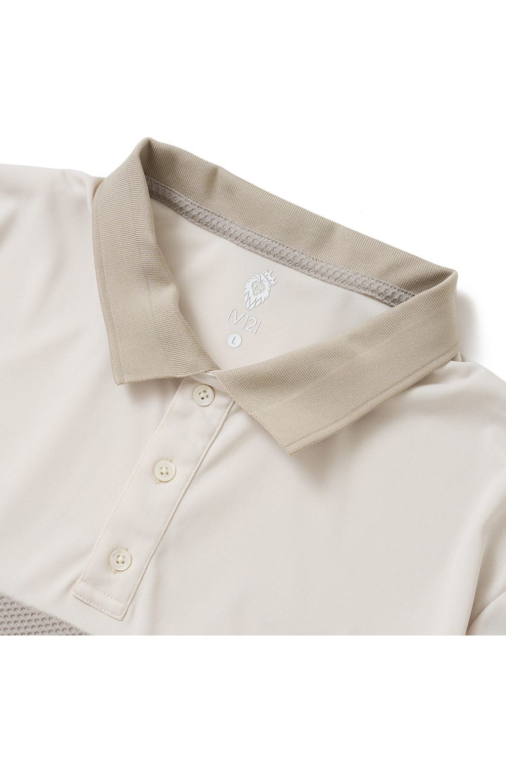 【26SS】 AIRY AWA POLO / ワッフル生地 異素材切り替え ポロシャツ (ベージュ)