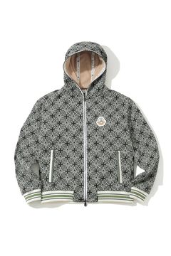 【2025AW 木村拓哉さん着用 VOL.7】 ROSETTE JACQUARD JERSEY HOODIE / ジオメトリックパターン 裏起毛 フーデッドジャケット (カーキ)