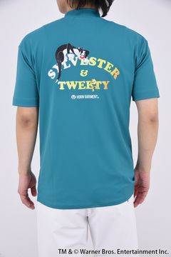 【25SS】 MOCK NECK TEE / LOONEY TUNESコラボレーション バックプリント モックネックTシャツ (グリーン)