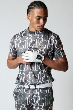 1PIU1UGUALE3 GOLF - 113G MIX LOGO S/S MOCK / 113Gロゴ総柄 半袖 