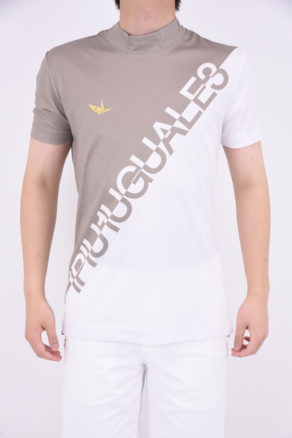 戸賀敬城 別注✦1PIU1UGUALE3 GOLF ロゴ モックネック半袖シャツ 戸賀敬城 別注✦1PIU1UGUALE3 GOLF ロゴ モックネック半袖シャツ