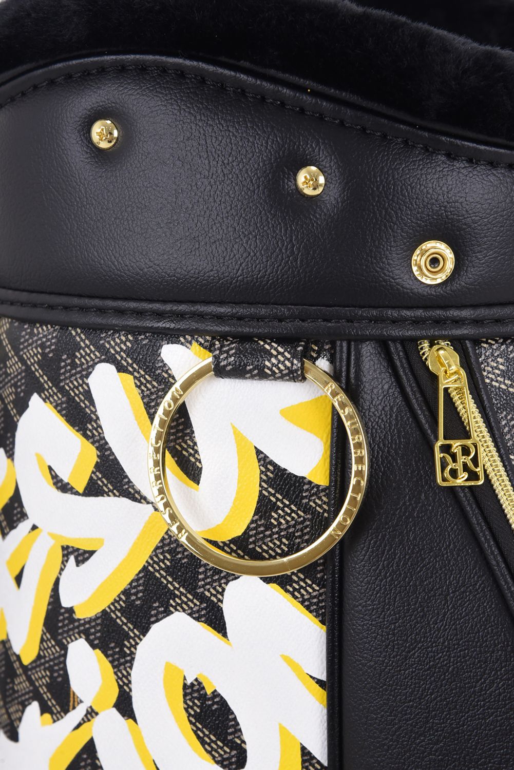 【銀行振込・代金引換不可】【返品・交換不可】 GOSSIP GOLF限定 ORIGINAL GRAFFITI DESIGN RALLINA  No.3 (ラリーナ) / カートタイプ キャディバッグ (ダークブラック/グラフィティデザイン)