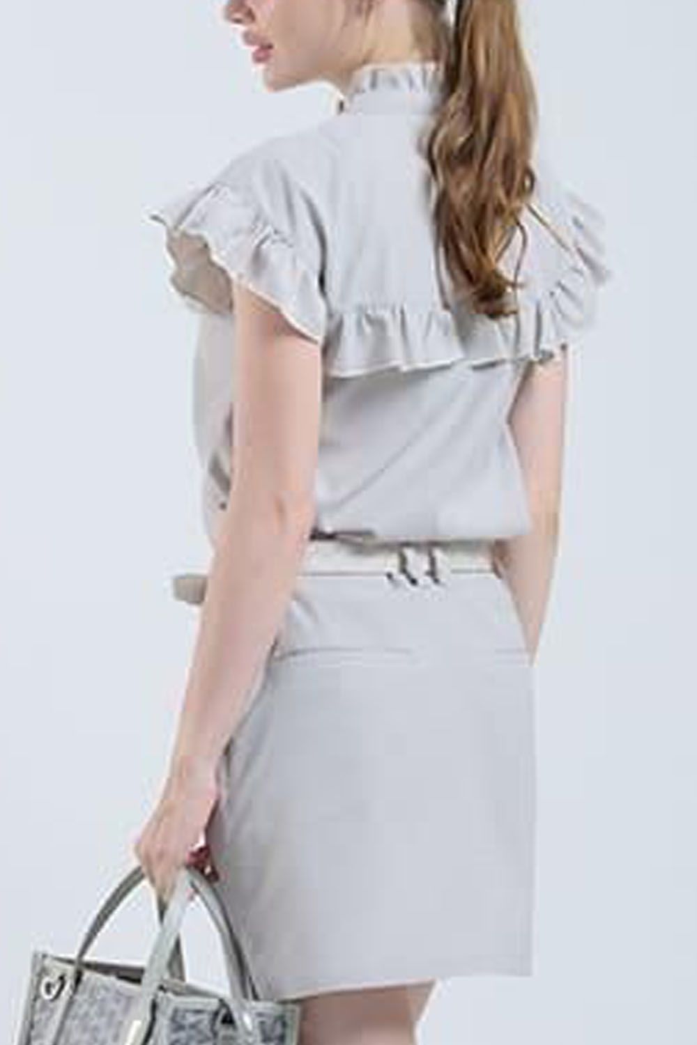 【25SS】【レディース】 WOMENS DOT AIR FRILLED BLOUSE / ドットエアー フリルブラウス (ベージュ)*