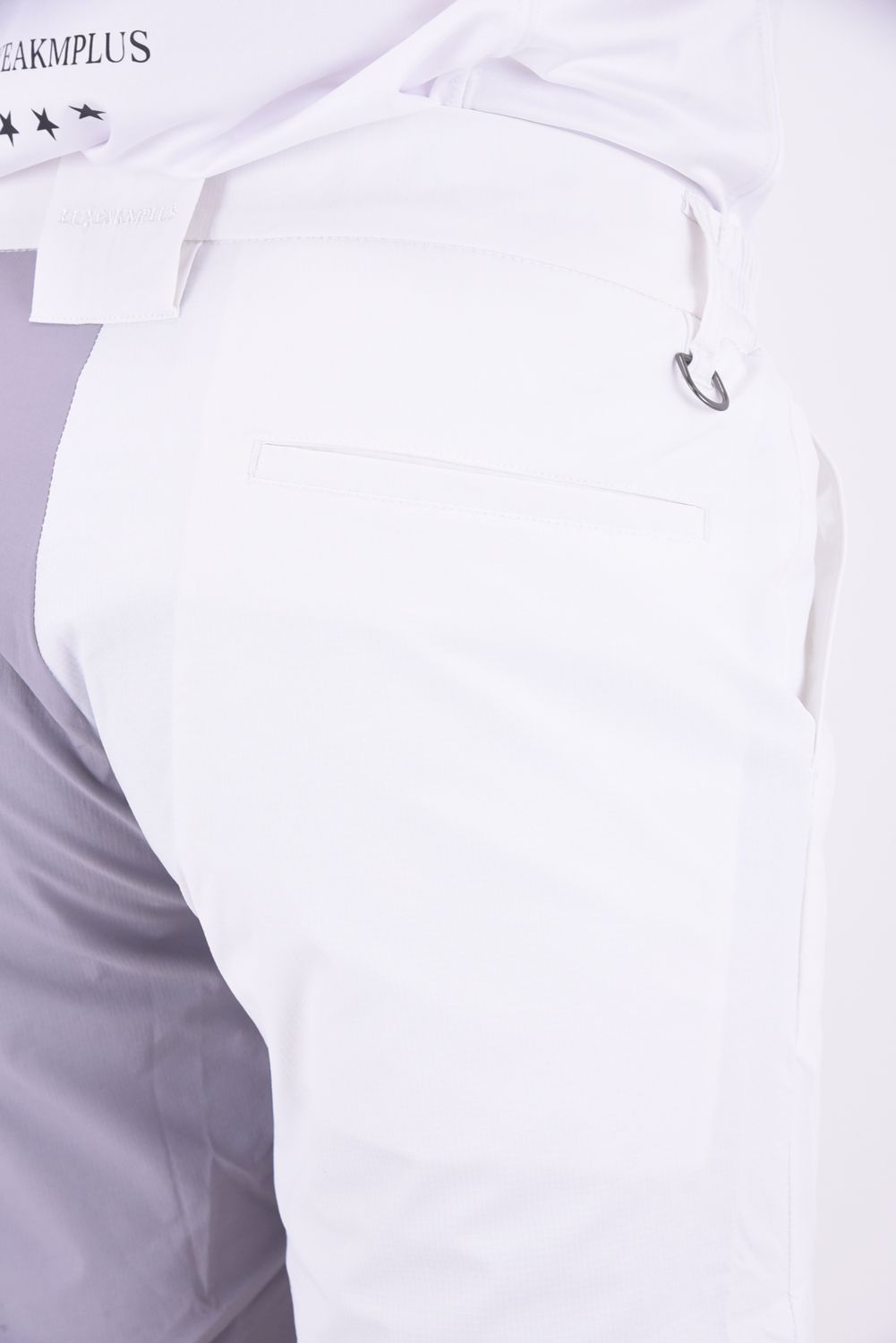 BICOLOR SHORT PANTS / バイカラー ナイロンストレッチ スリムフィット ショートパンツ (ホワイト)