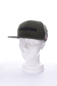 MENS BASIC FLAT VISOR CAP / ブランドロゴ ベーシック フラットキャップ オリーブ