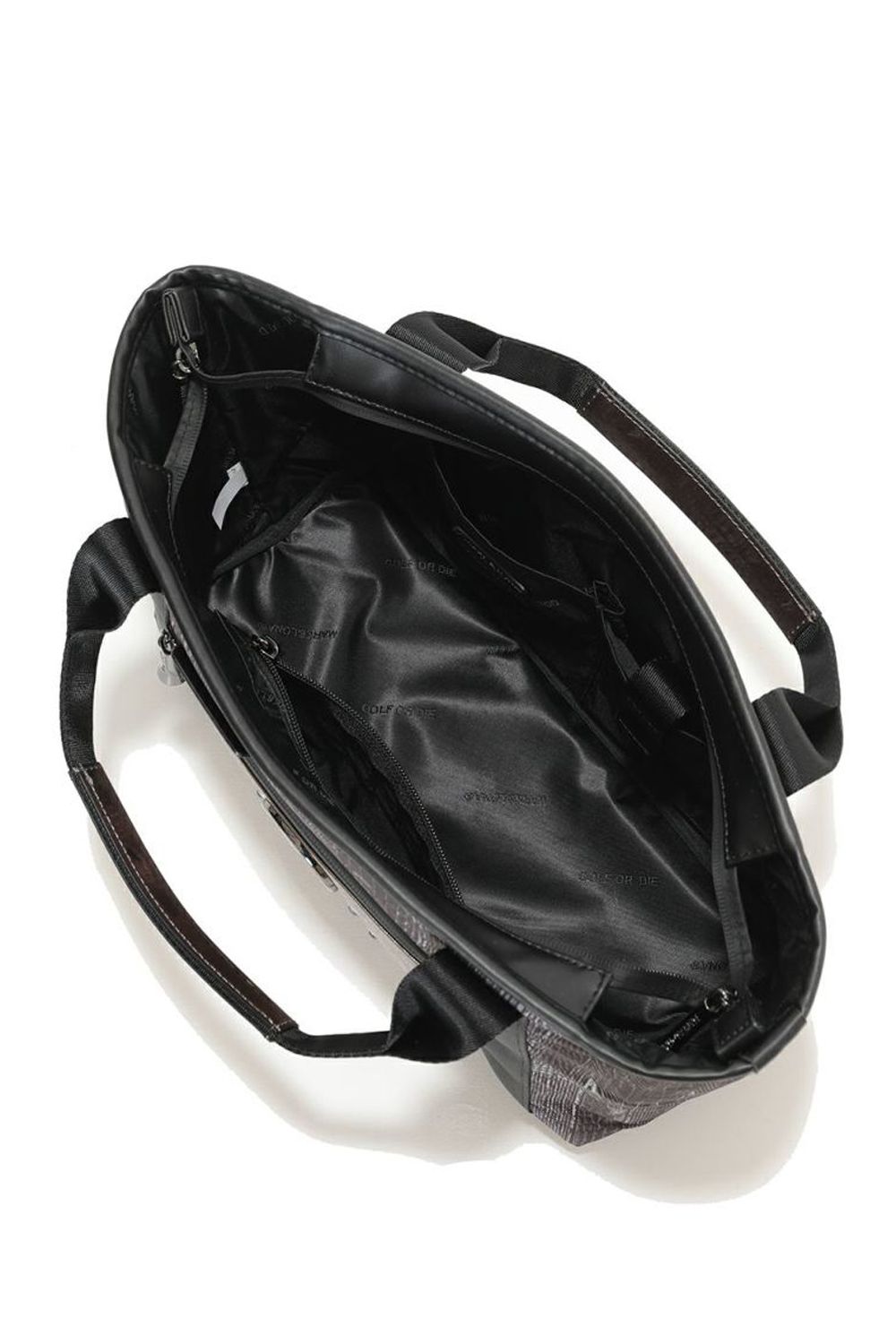【2024AW 木村拓哉さん着用 VOL.3】 OLSON LUXE CART BAG / クロコダイル調モノグラムパターン 高密度ナイロン カートバッグ (ブラック/ブラック）