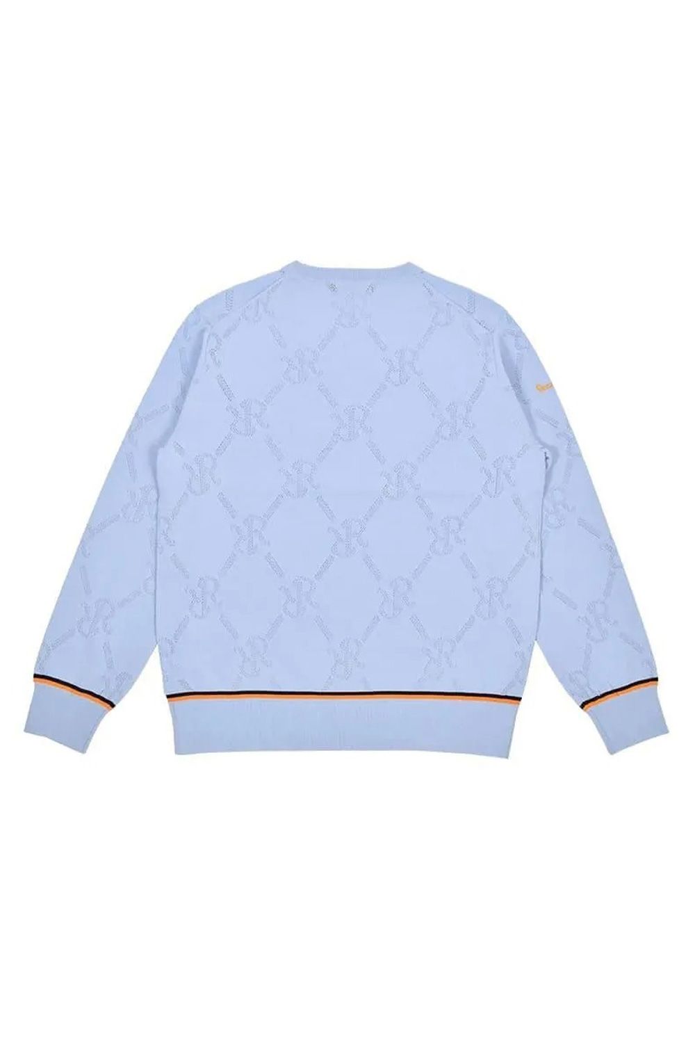 【26SS】 MESH RR LOGO KNIT / メッシュ編み 裾ライン クルーネックニット (サックス)*