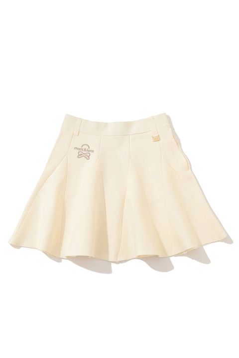 【25AW】【レディース】 ALLURE KNIT SKIRT / ブランドロゴ刺繍 ミラノリブニット フレアスカート (インナーパンツ付き) (オフホワイト)