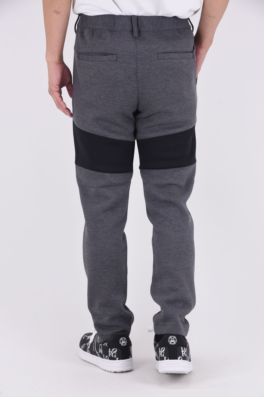 【25AW】 SW HC PANTS / ツートーン 異素材切り替え ロングパンツ (ブラック)