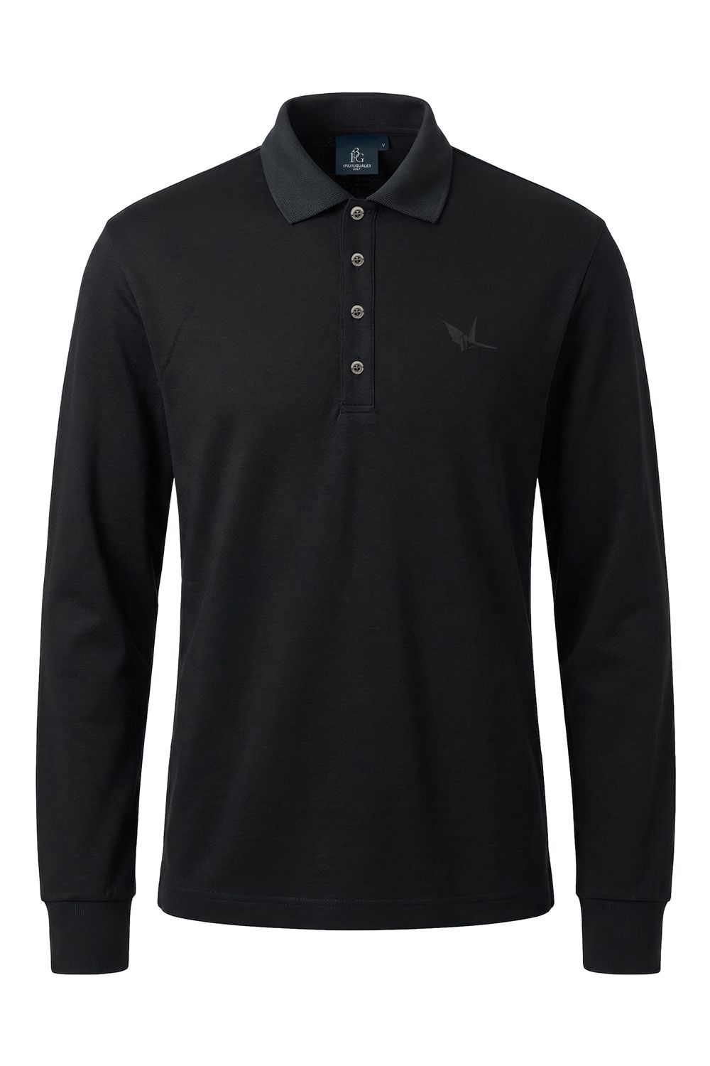 【26AW】 Wool Collar LogoLong Sleeve Polo / ウール カラー ロゴ ロングスリーブ ポロTシャツ (ブラック) (10月入荷予定)