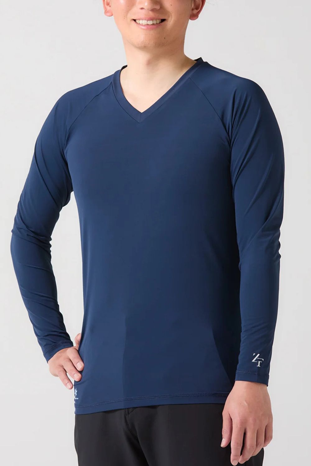【返品・交換不可】 ICE MESH VNECK / Vネック メッシュ 機能性冷感インナー (ネイビー) (ユニセックス)