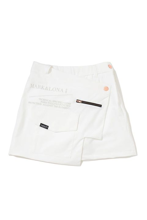 【26SS】【CODE COLLECTION】【レディース】 ALSK / アシンメトリー ラップ風スカート (インナーパンツ付き) (ホワイト)