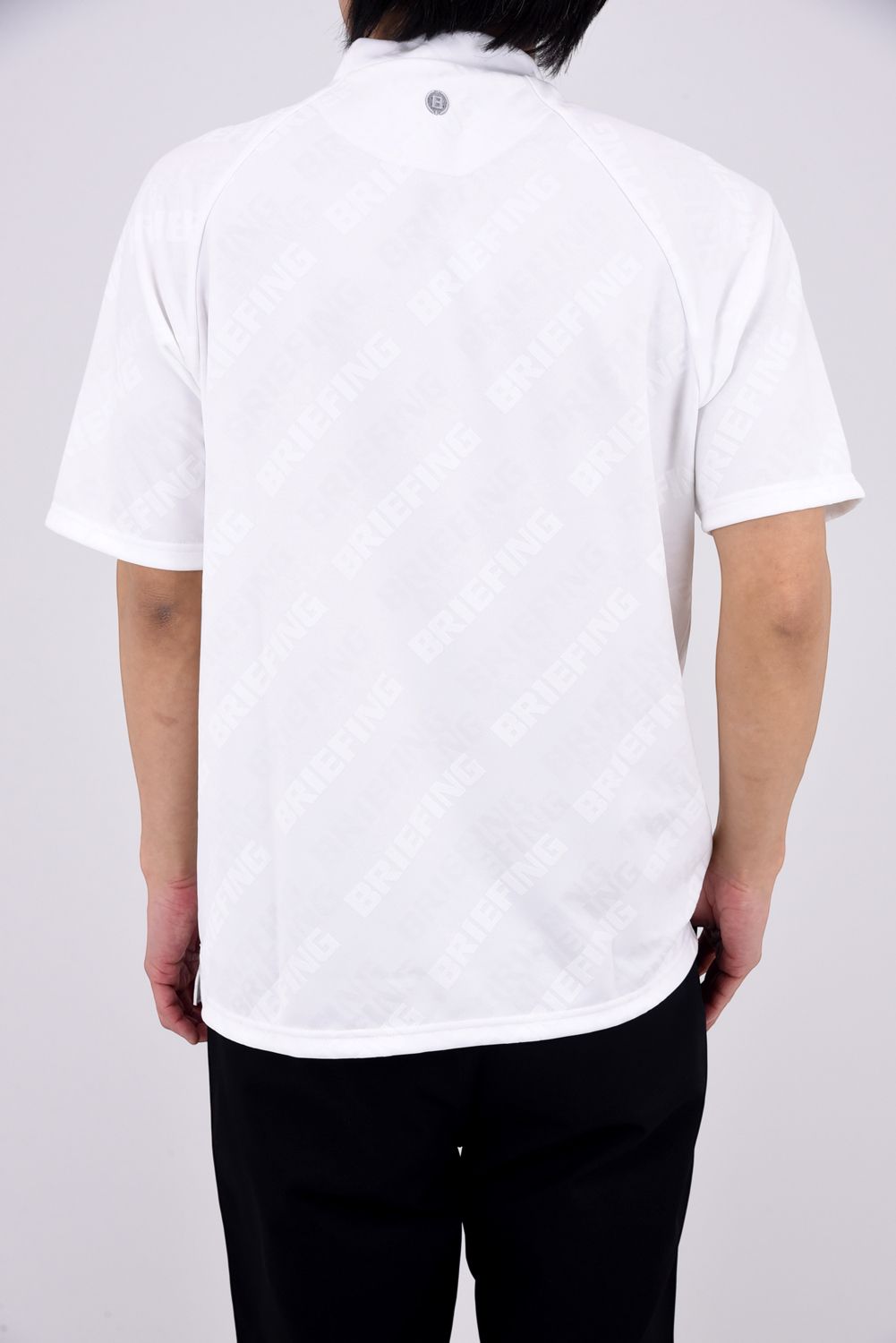 【26SS】 MEN'S SHADOW LOGO JQ HIGHNECK RF / バイアスロゴジャカード リラックスフィット モックネックTシャツ (ホワイト)