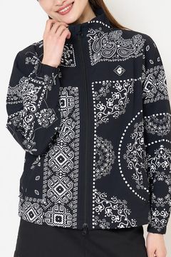 【26AW】 【レディース】 MOLD BAN JKT / バンダナ総柄 バックモールドロゴ ナイロンジャケット (ブラック)