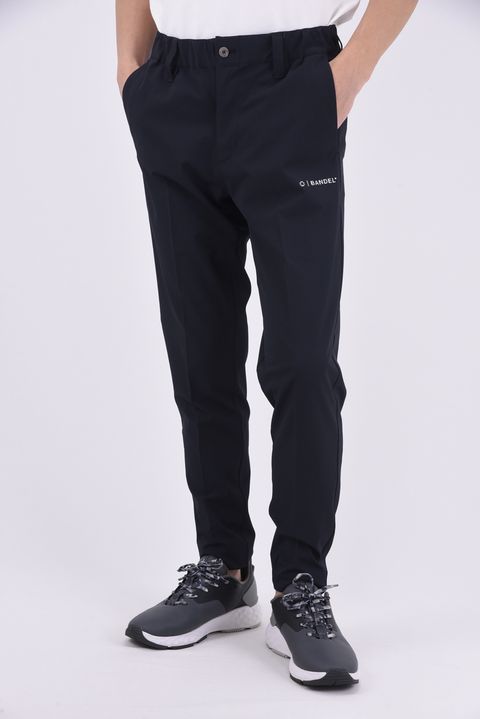 BASIC STRECH TAPERED PANTS / ベーシック 3Dシルバーロゴ ストレッチテーパードパンツ (ブラック)