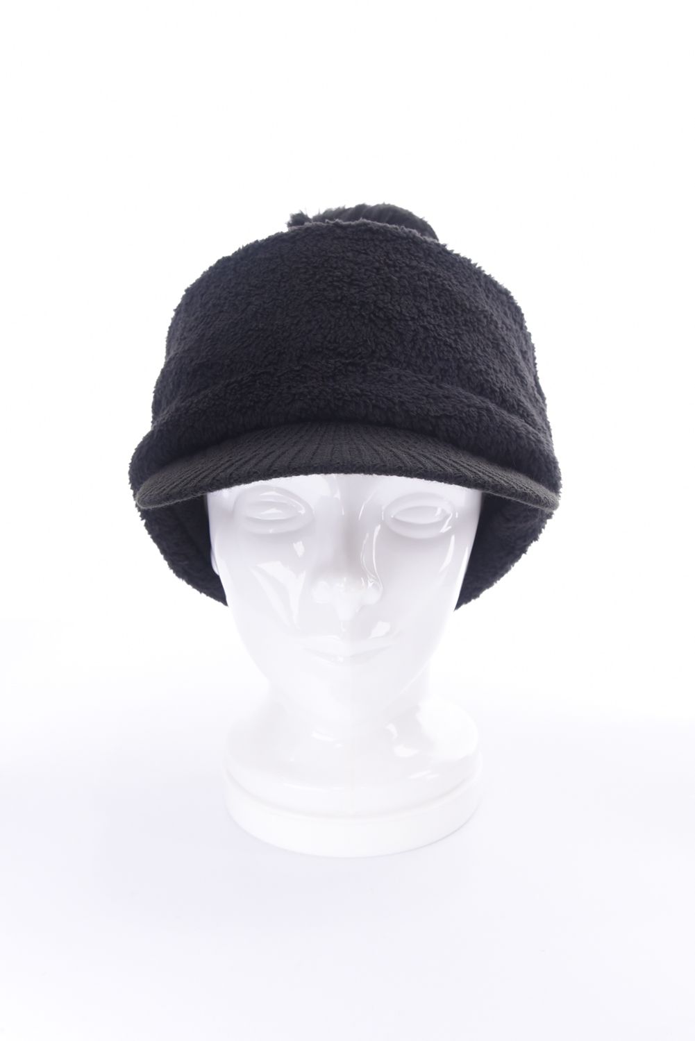 VISOR KNIT CAP / バイザー ニットキャップ（ネックウォーマー付き） (ブラック)