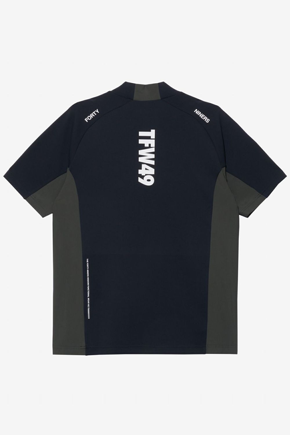 【25AW】 SIDE PANEL SHORT SLEEVE MOCKNECK / ダンボールニット バイカラー モックネックTシャツ (ブラック)