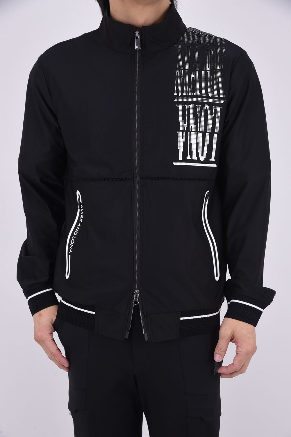 【26SS】【T-LINE】 GRADIENT PERFORMANCE JACKET / モノトーン ポリエステルトリコット ハイストレッチジャケット (ブラック)