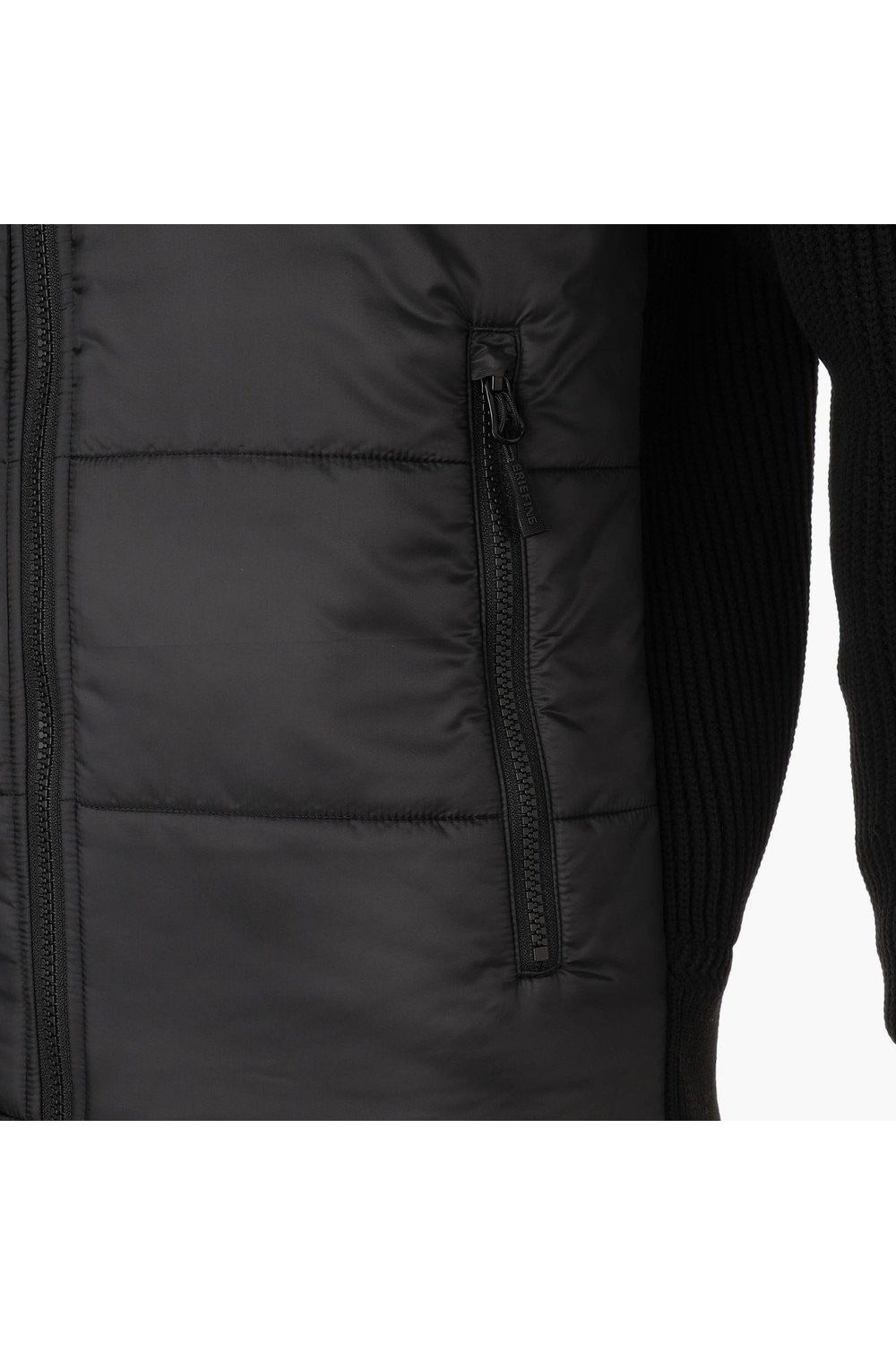 【26AW】 MEN'S WINDBLOCK RIB KNIT PARKA / 畦編みニット&キルティング ハイブリッド中綿パーカー (ブラック)