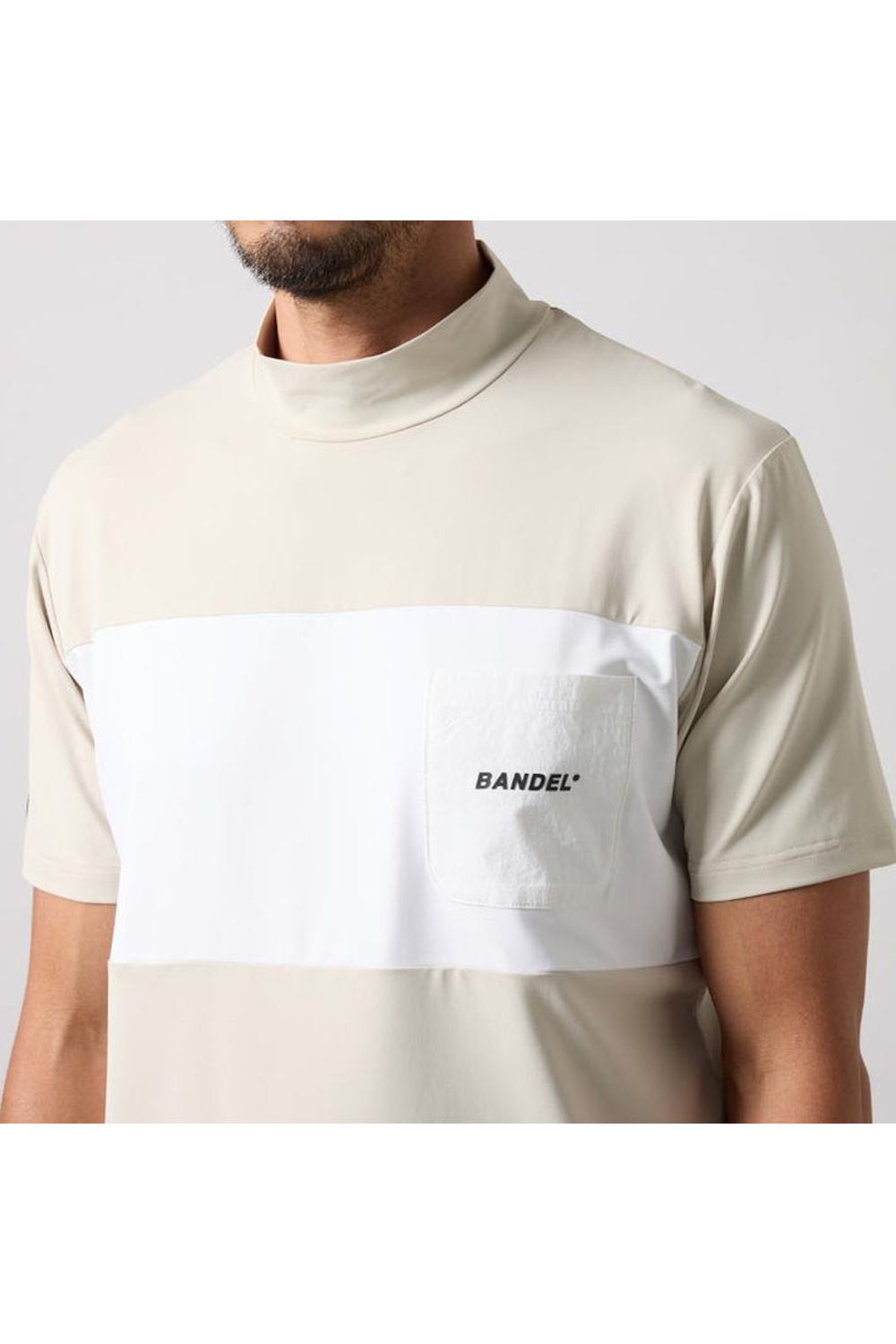 BANDEL GOLF - 【25SS】 BICOLOR PATERN S/S MOCK NECK SHIRTS
