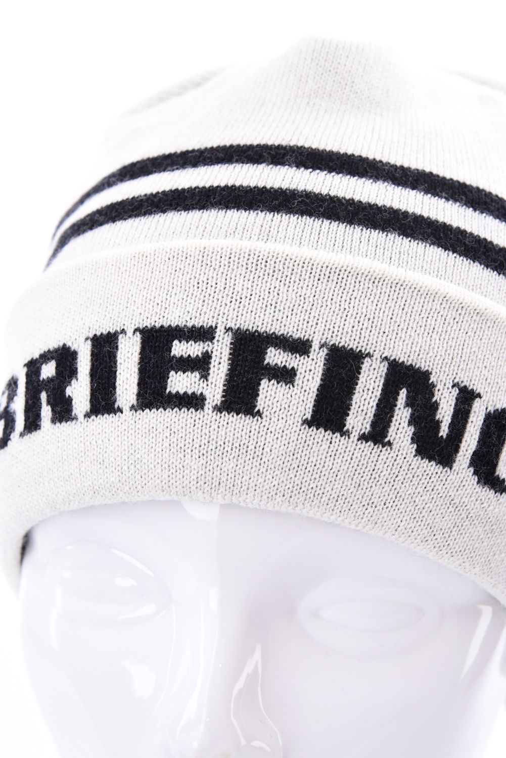 【26AW】 MEN’S WR WOOL KNIT DOUBLE LINE LOGO BEANIE / ブランドロゴ ダブルライン ニットビーニー (ホワイト)