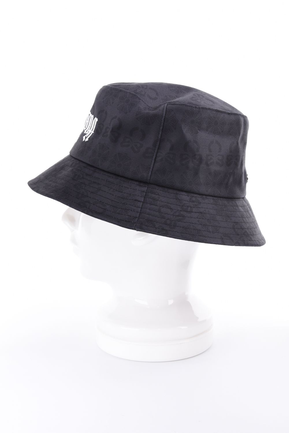 【26AW】 FRACTUR MONOGRAM BUCKET HAT / ブラックレターフォントロゴ エレメントスカル総柄 バケットハット (ブラック)
