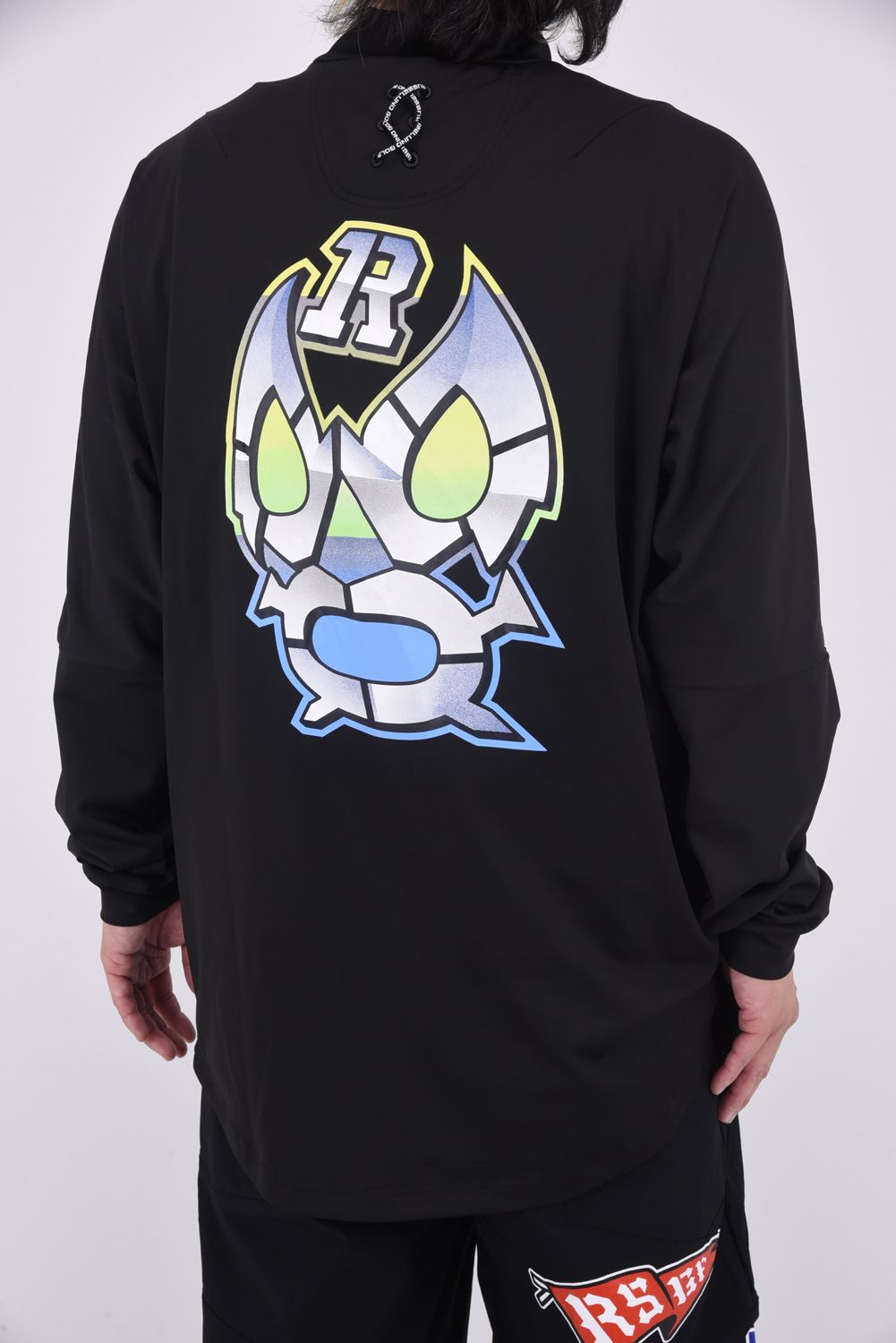 L/S MOCKNECK / BIG LUCHAグラフィックプリント ロングスリーブ モックネック (ブラック)