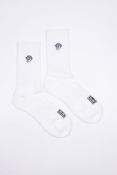 【26SS】【ユニセックス】 DVG SKULL CD SOCKS / スカルロゴ刺繡 ソックス (ホワイト)
