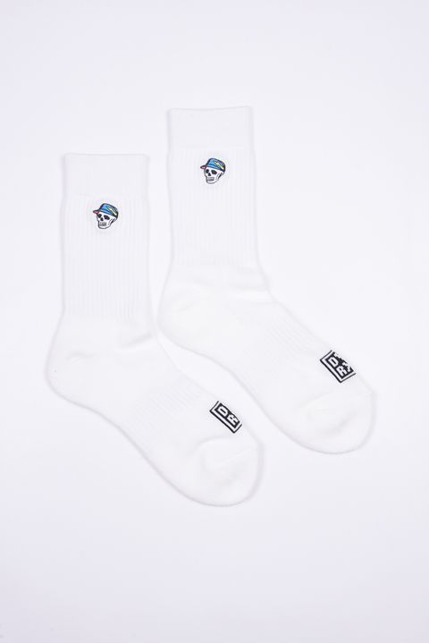 【26SS】【ユニセックス】 DVG SKULL CD SOCKS / スカルロゴ刺繡 ソックス (ホワイト)