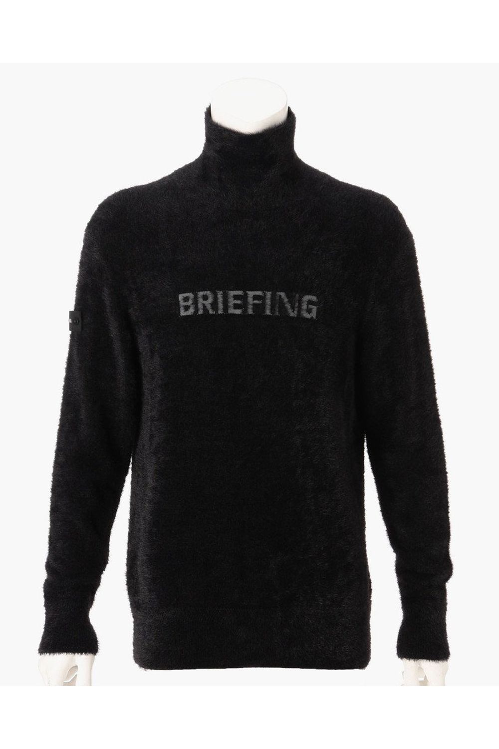 【26AW】 MEN’S SHAGGY KNIT TURTLENECK / ブランドロゴ タートルネック シャギーニット (ブラック)
