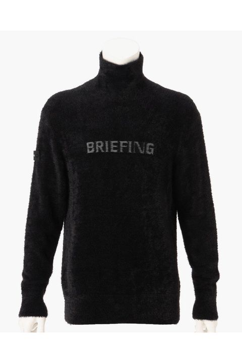 【26AW】 MEN’S SHAGGY KNIT TURTLENECK / ブランドロゴ タートルネック シャギーニット (ブラック)