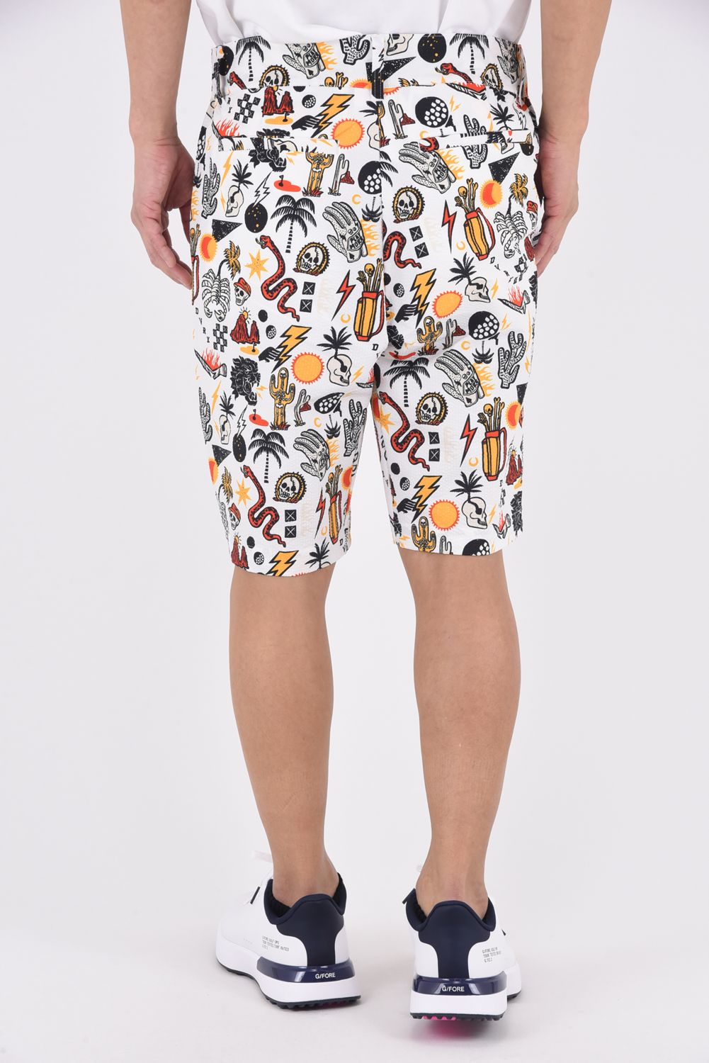【26SS】 DVG OUT OF BOUNDS PT HALF PANTS / シアサッカー オリジナル総柄グラフィック ハーフパンツ (ホワイト)*