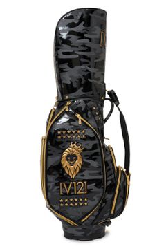 【銀行振込・代金引換不可】【返品・交換不可】 STD V12 CAMO CADDY / アイコン ブランドロゴ カモ柄 カートタイプ キャディバッグ ブラック