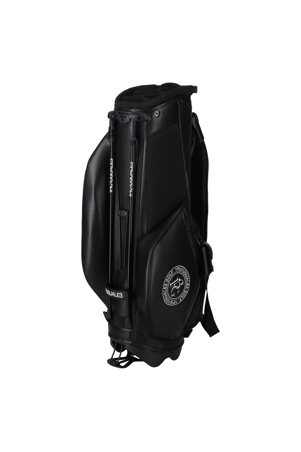 【銀行振込・代金引換不可】【返品・交換不可】 STAND CADDIE BAG / 113ロゴ パンチング シンセティックレザー スタンド キャディバッグ ブラック