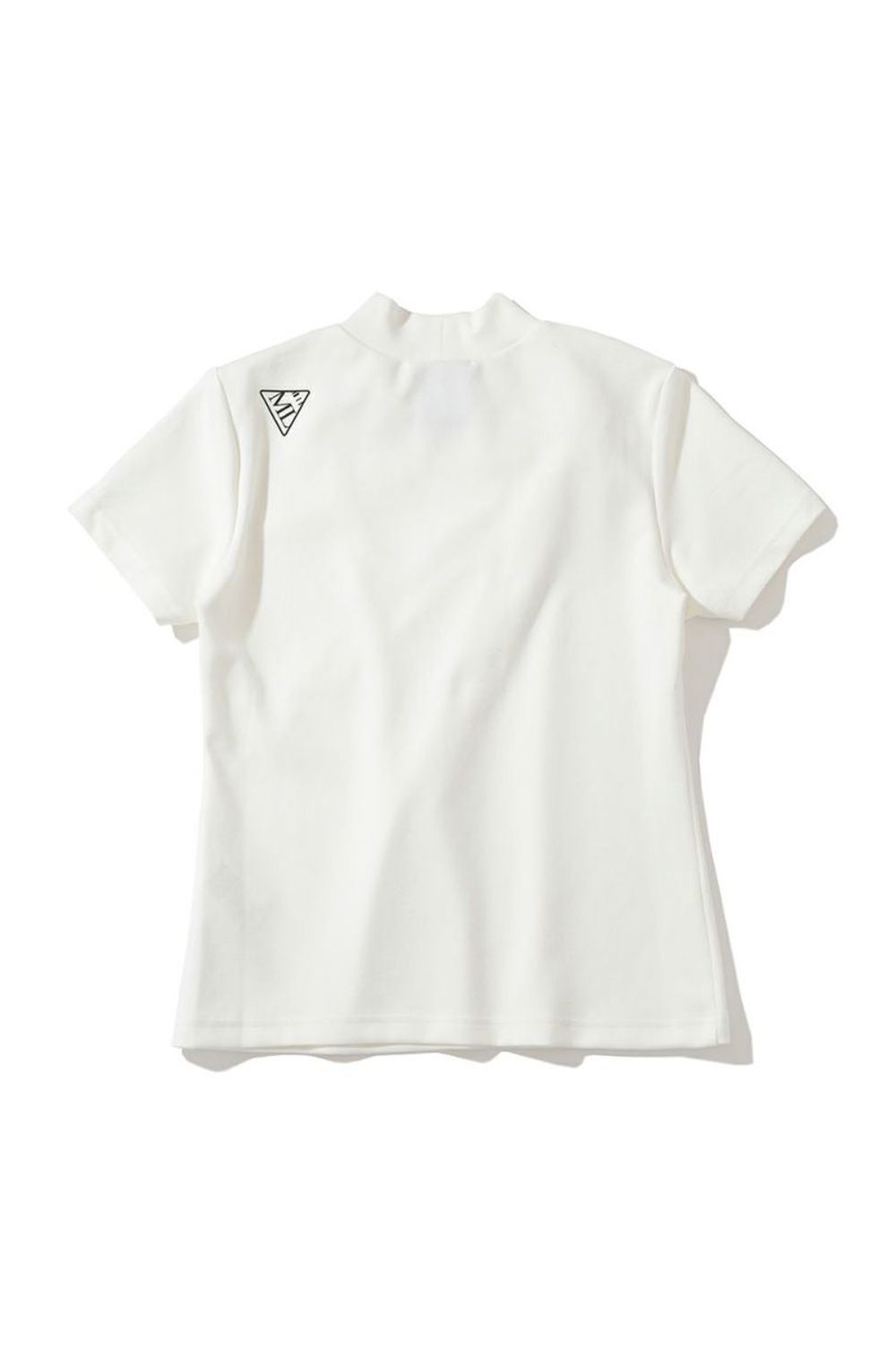 【レディース】 【CODE COLLECTION】 MOCKNECK TEE / CODEロゴプリント ノットデザイン モックネックTシャツ (ホワイト)