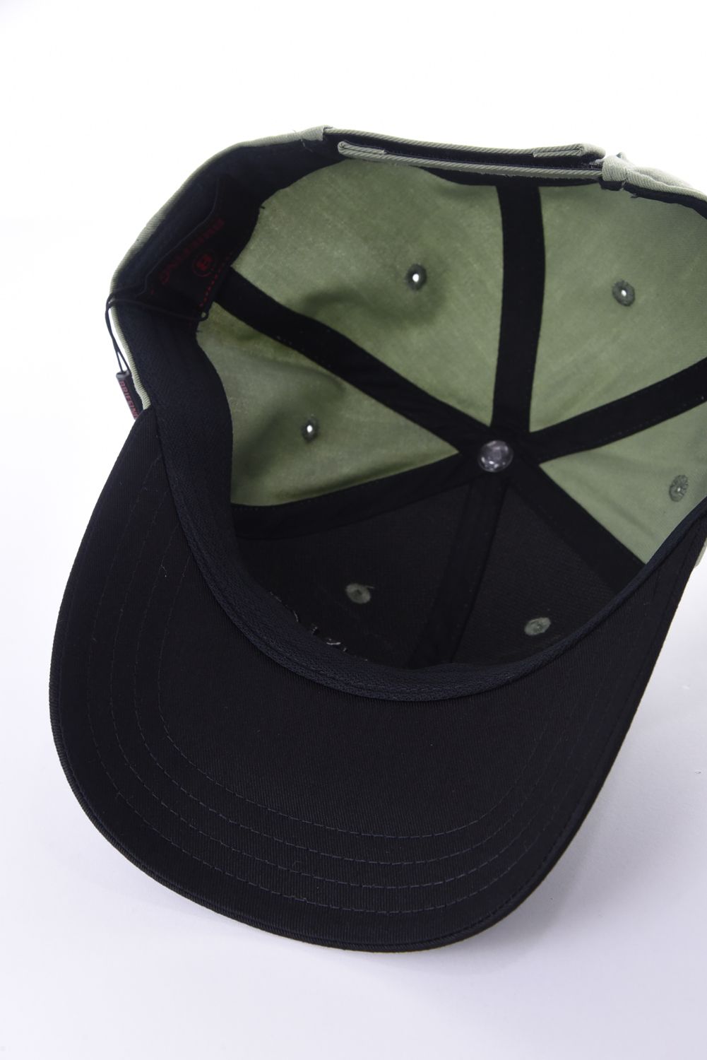 【26SS】 MEN’S COLLEGE LOGO CAP / カレッジ風ロゴ バイカラー キャップ (セージグリーン)