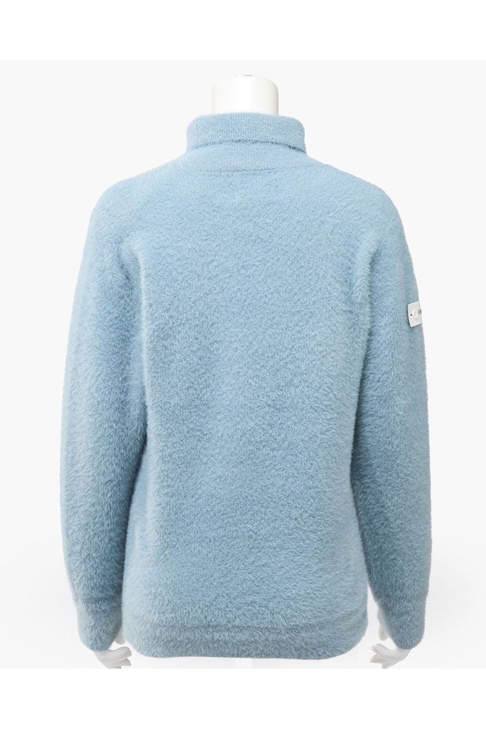 【26AW】【レディース】 WOMEN’S SHAGGY KNIT TURTLENECK / ブランドロゴ タートルネック シャギーニット (サックス)