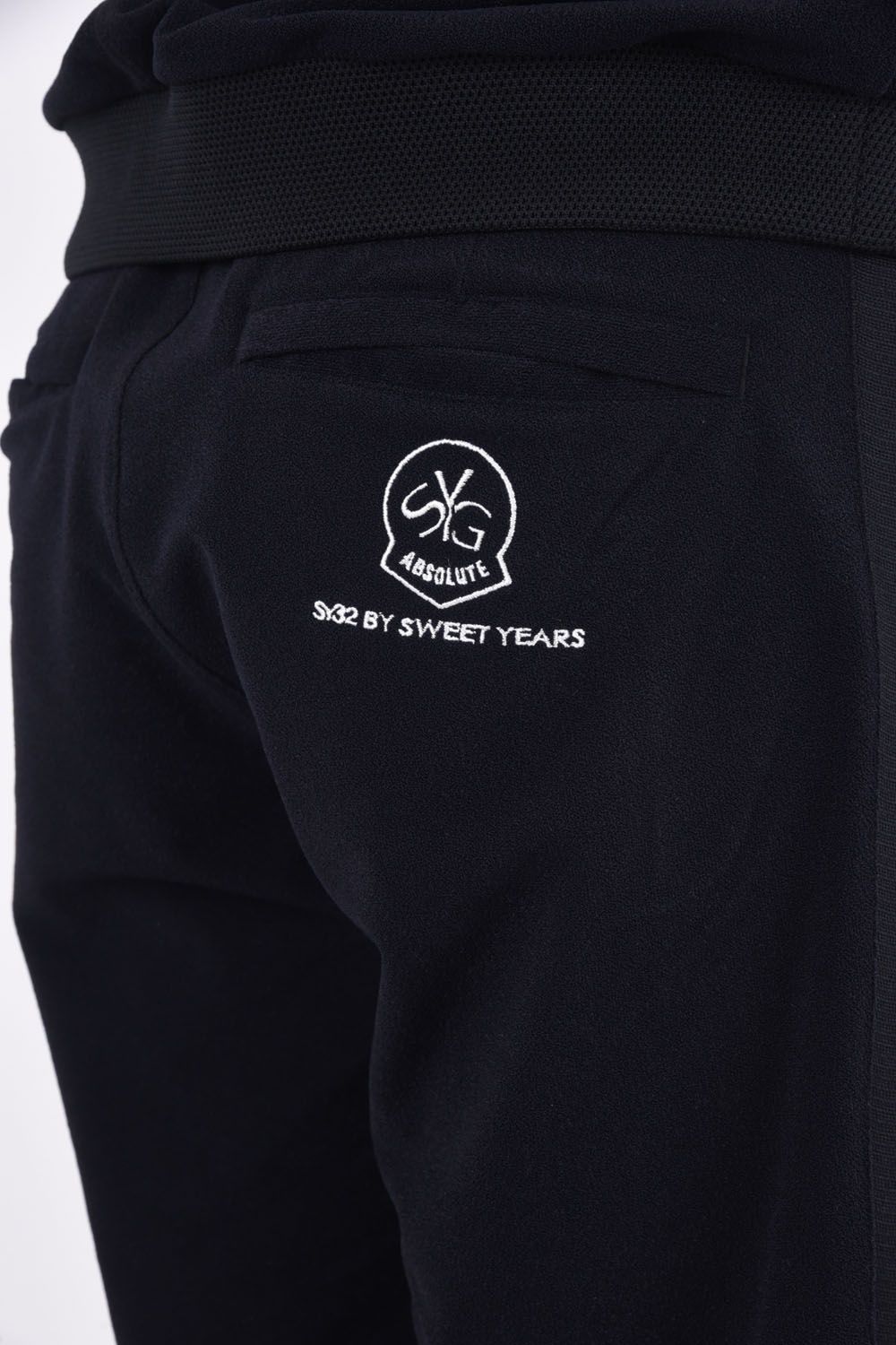 【ABSOLUTE】 CARVICO PANTELLERIA SIDE MESH SHORTS / ロゴ カルビコ ストレッチ ショートパンツ (ブラック)