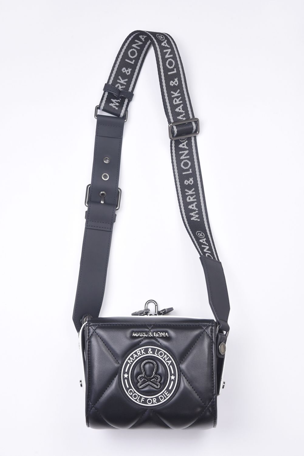 ETERNAL QUILTED 2-WAY BELT BAG / シンセティックレザー サークルスカル キルティング 2WAYウエストポーチ (ブラック)