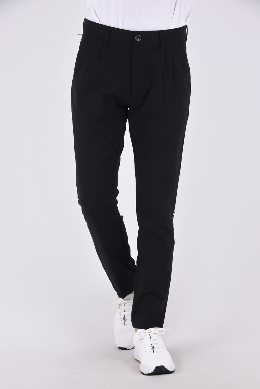 WINDPROOF LOGO SLACKS  / サイドロゴ 裏起毛スラックス ブラック