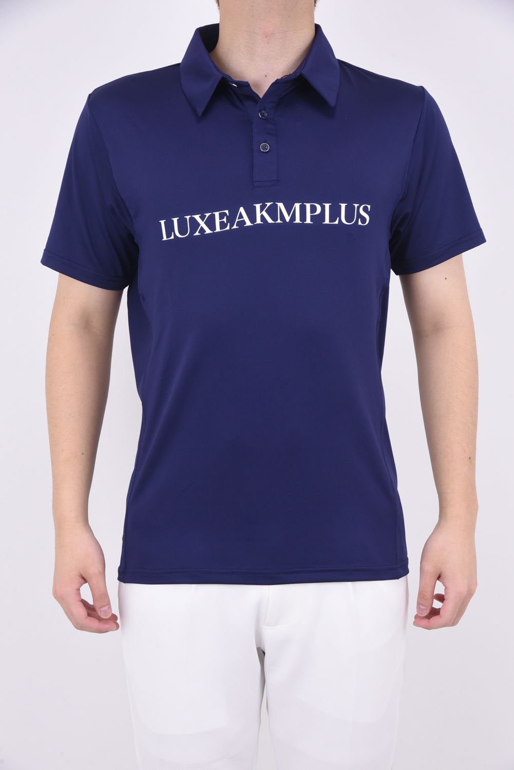 BASIC LOGO POLO SHIRTS / フロントロゴ 半袖ポロシャツ (ネイビー)