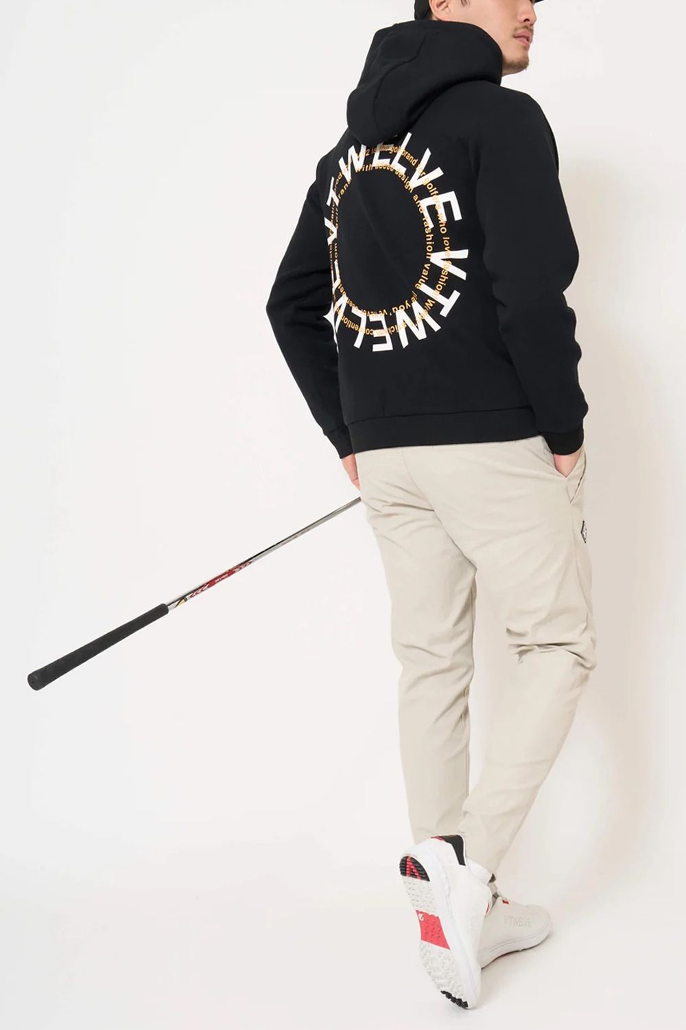 【26AW】 RING LOGO PARKA / ダンボールニット サークルロゴ ジップポケット プルオーバーフーディー (ブラック)