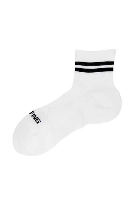 【26AW】 WASHI LINE SOCKS / コーデュラコットン ライン ショートソックス (ホワイト)