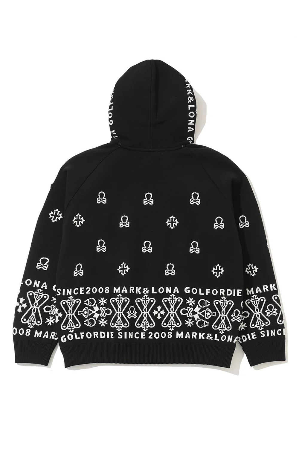 【2025AW】 SVASTIKA POLY FLEX HOODIE / クロスモチーフ オリジナルジャカード ニットフーディー (ブラック)