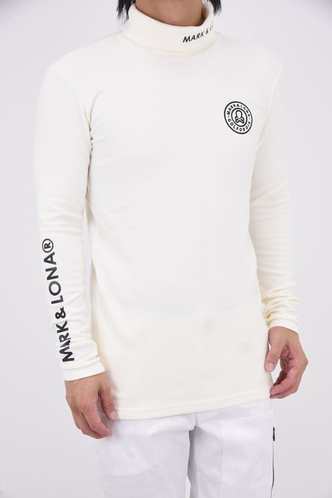 【2025AW 木村拓哉さん着用 VOL.3】 IC●N MOCK NECK LAYER / フリース素材 サークルスカル ロングスリーブ モックネックTシャツ (ホワイト)