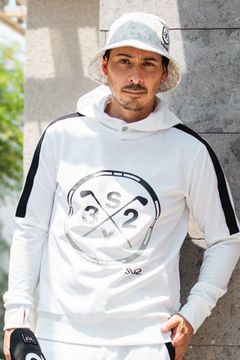 DRY STRETCH HOODIE / グラデーションプリントロゴ ストレッチ フーディー (ホワイト)*