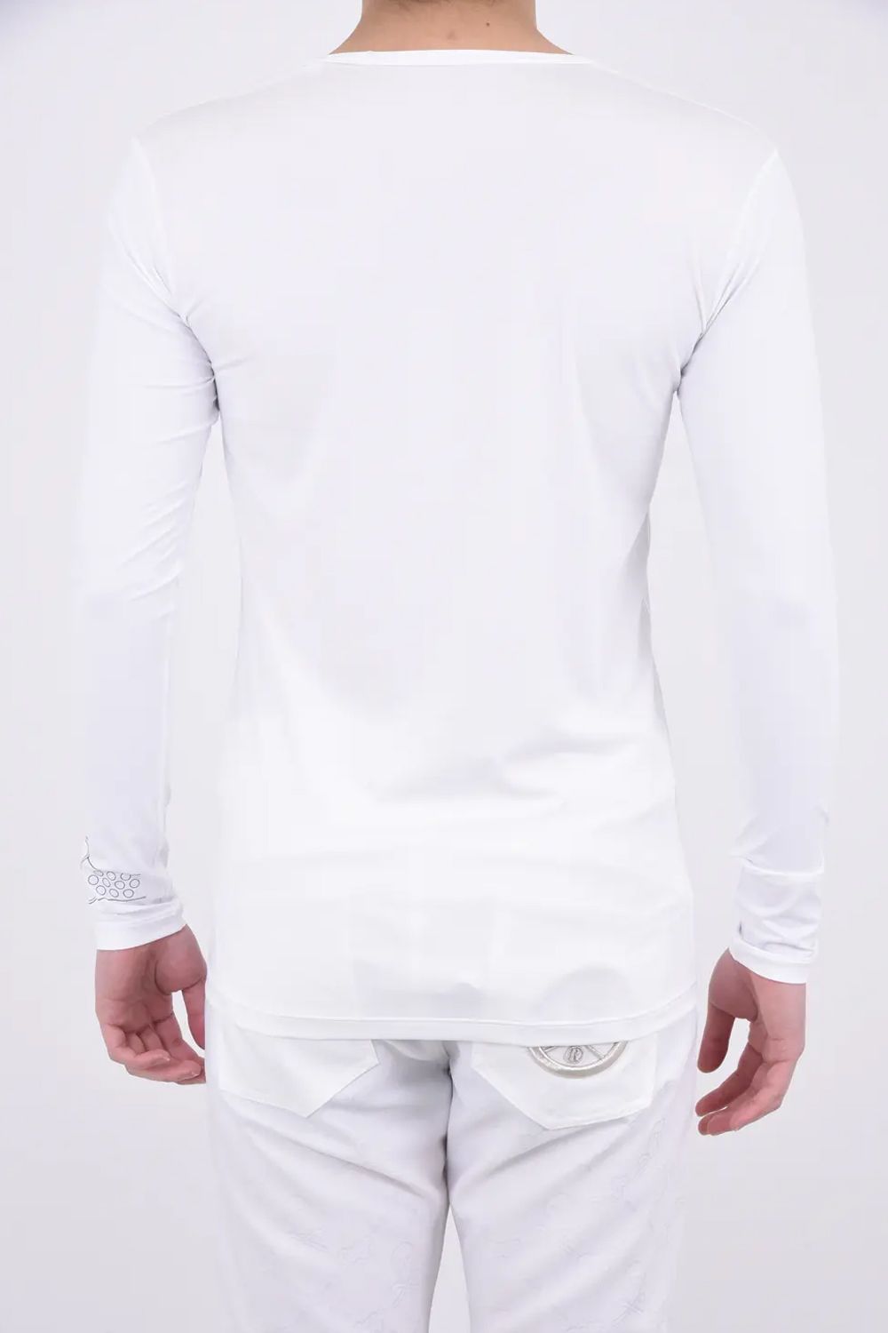 GERALD COMPRESSION VEE NECK SHIRTS / リーフスカルプリント Vネック Tシャツ (ホワイト)