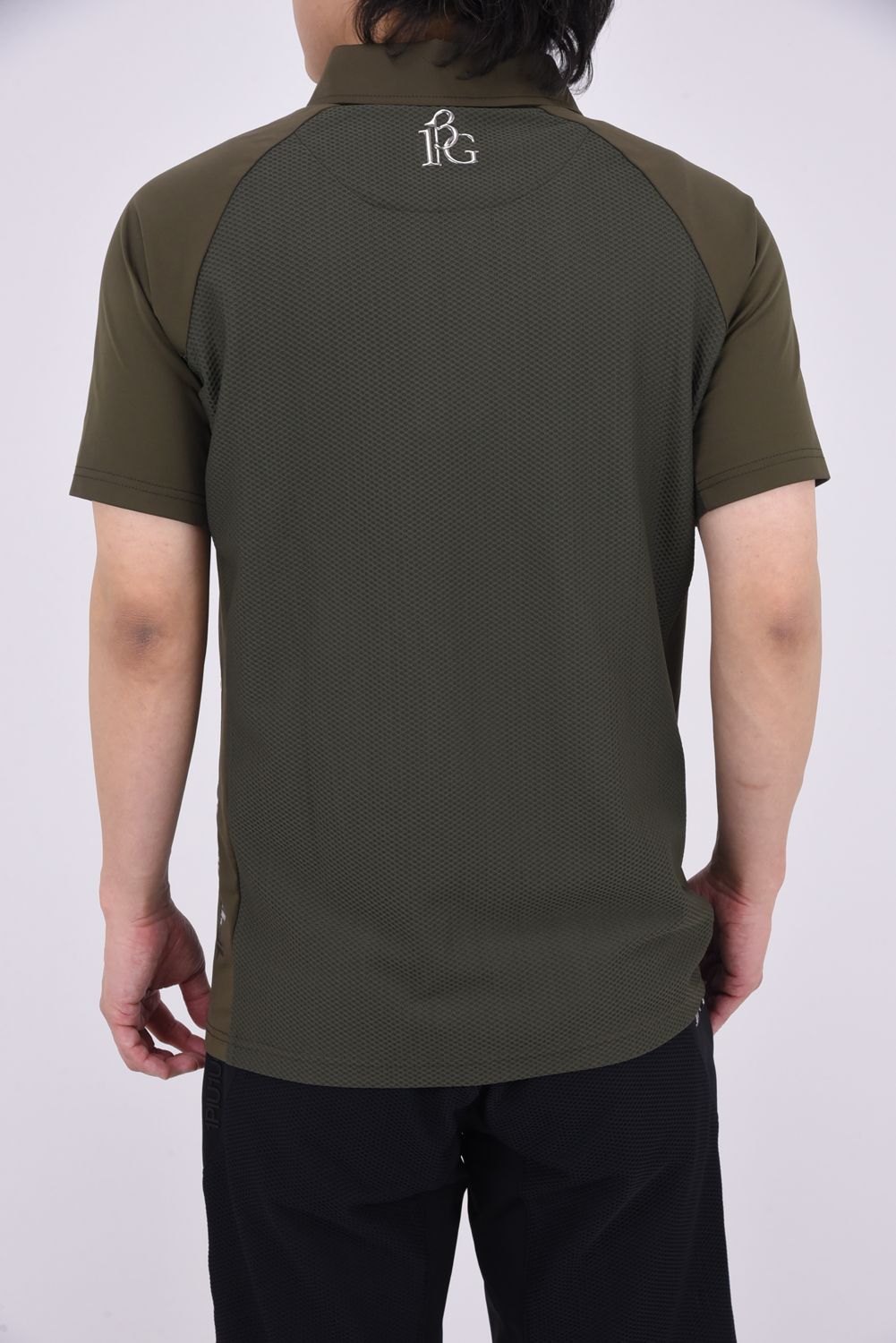 【25SS】 113 GOLF S/S POLO MESH  / ROICA素材 メッシュ ポロシャツ (カーキ)