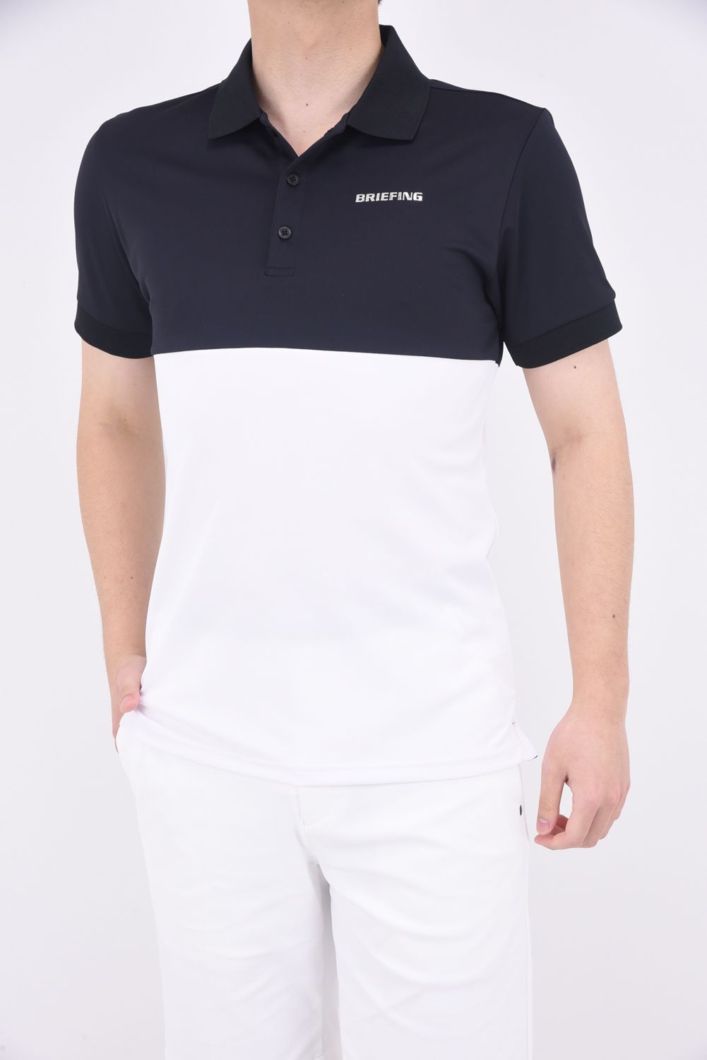 BRIEFING - MENS BI-COLOR POLO / ポロシャツ ブラック | GOSSIP GOLF