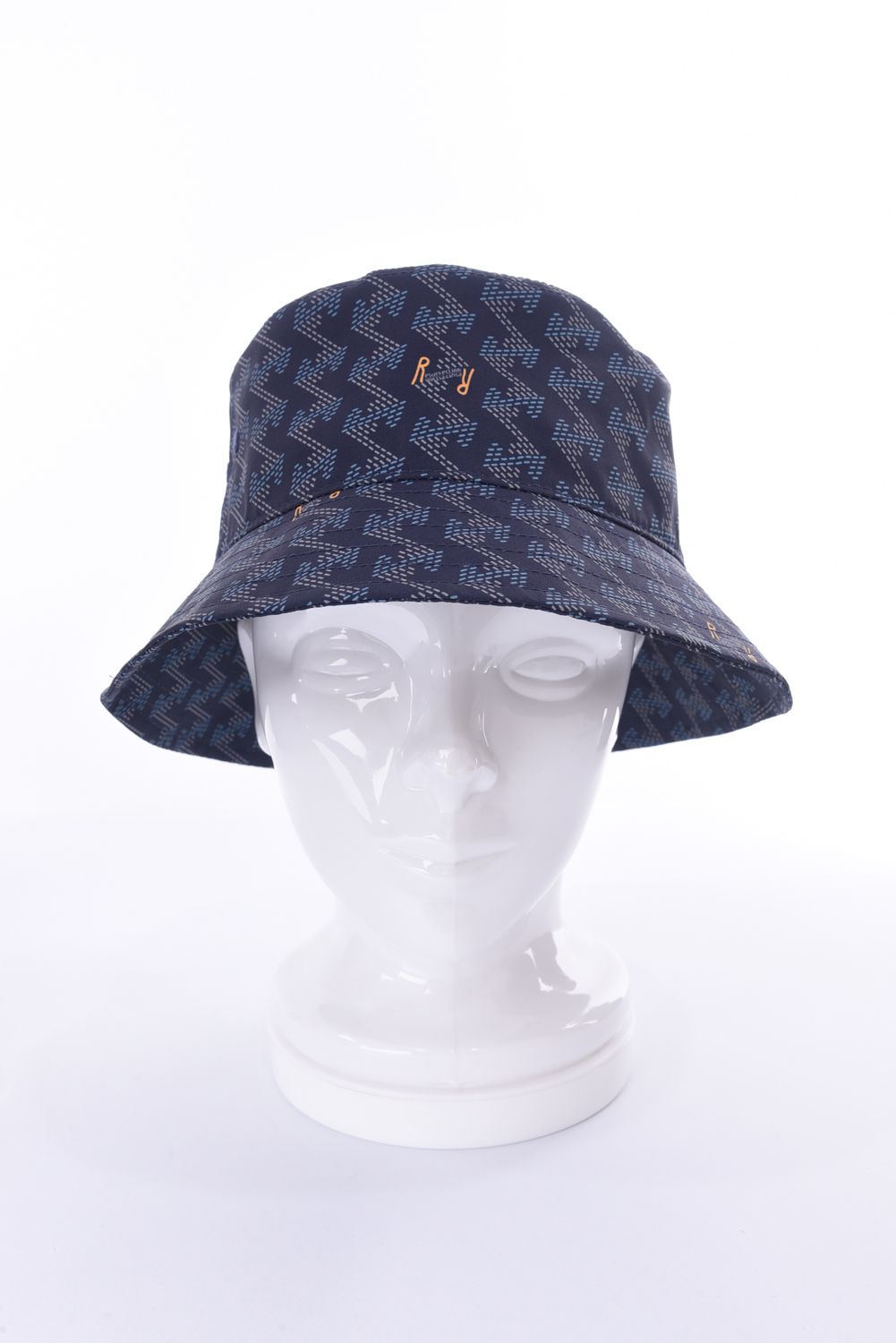 GM BUCKET HAT / ブランド オリジナルテキスタイル バケットハット ネイビー